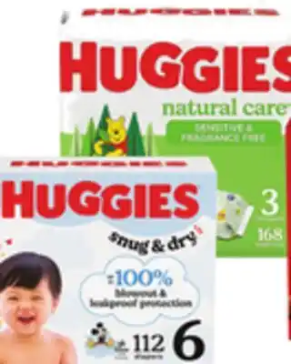 Vons Huggies Snug & Dry, Little Movers or Snugglers or 3X Baby Wipes offer