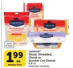 Vons Lucerne Sliced, Shredded, Chunk or Snacker Cut Cheese offer