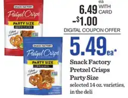 Mariano's Snack Factory Pretzel Crisps offer
