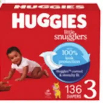 Vons Huggies &, Little Movers or Snugglers Huge Diapers offer
