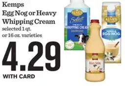 Mariano's Kemps Egg Nog or Heavy Whipping Cream offer