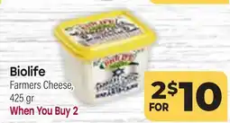 Tony’s Fresh Market Biolife Farmers Cheese offer