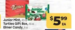 Tony’s Fresh Market Junior Mint, 8.5 oz Turtles Gift Box, 4.6 oz, Elmer Candy offer