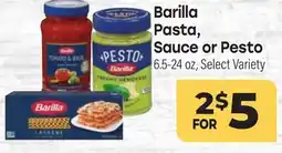 Tony’s Fresh Market Barilla Pasta, Sauce or Pesto offer