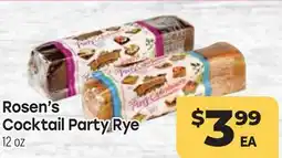 Tony’s Fresh Market Rosen's Cocktail Party Rye offer