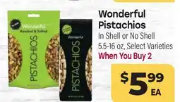 Tony’s Fresh Market Wonderful Pistachios In Shell or No Shell offer
