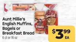 Tony’s Fresh Market Aunt Millie's English Muffins, Bagels or Breakfast Bread offer