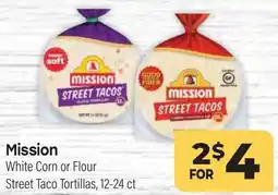 Tony’s Fresh Market Mission White Corn or Flour Street Taco Tortillas offer