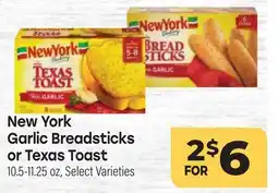 Tony’s Fresh Market New York Garlic Breadsticks or Texas Toast offer