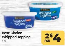 Tony’s Fresh Market Best Choice Whipped Topping offer