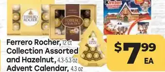 Tony’s Fresh Market Ferrero Rocher, 12 ct Collection Assorted and Hazelnut, 4.3-5.3 oz offer