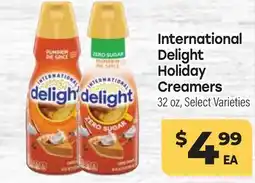 Tony’s Fresh Market International Delight Holiday Creamers offer