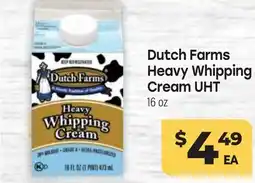 Tony’s Fresh Market Dutch Farms Heavy Whipping Cream UHT offer