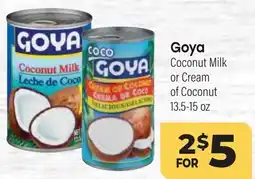 Tony’s Fresh Market Goya Coconut Milk or Cream of Coconut offer