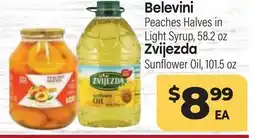Tony’s Fresh Market Belevini Peaches Halves in Light Syrup, 58.2oz Zvijezda Sunflower Oil, 101.5oz offer