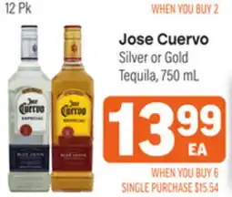 Tony’s Fresh Market Jose Cuervo Silver or Gold Silver or Gold Tequila offer