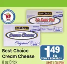 Tony’s Fresh Market Best Choice Cream Cheese offer