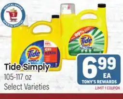 Tony’s Fresh Market Tide Simply offer
