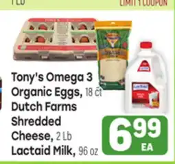 Tony’s Fresh Market Tony's Omega 3 Organic Eggs Dutch Farms offer
