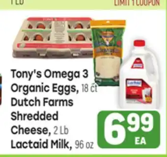 Tony’s Fresh Market Tony's Omega 3 Organic Eggs Dutch Farms offer