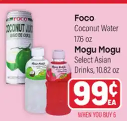 Tony’s Fresh Market Foco Coconut Water 17.6oz Mogu Mogu Select Asian Drinks, 10.82 oz offer