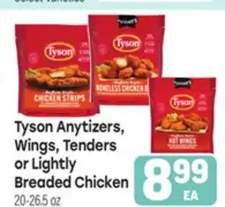 Tony’s Fresh Market Tyson Anytizers, Wings, Tenders or Lightly Breaded Chicken offer