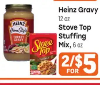 Tony’s Fresh Market Heinz Gravy 12oz, Stove Top Stuffing Mix, 6 oz offer