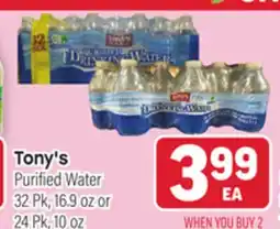 Tony’s Fresh Market Tony's Purified Water offer