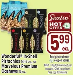 Jewel-Osco Wonderful In-Shell Pistachios Marvelous Premium Cashews offer