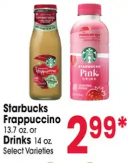 Jewel-Osco Starbucks Frappuccino 13.7 oz. or Drinks 14 oz offer