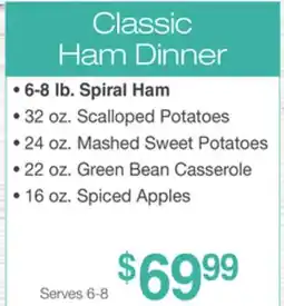Jewel-Osco Classic Ham Dinner offer