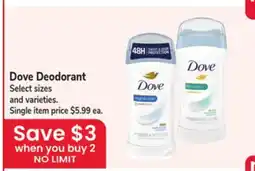 Jewel-Osco Dove Deodorant offer
