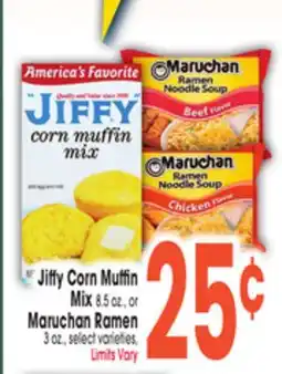 Jewel-Osco Jiffy Corn Muffin Mix 8.5 oz., or Maruchan Ramen 3 oz offer