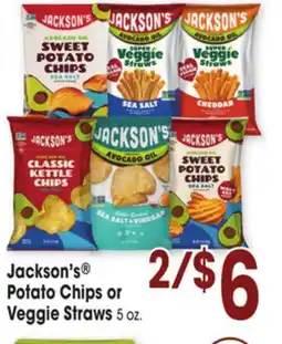 Jewel-Osco Jackson's Potato Chips or Veggie Straws offer