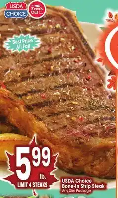 Jewel-Osco USDA Choice Bone-In Strip Steak offer