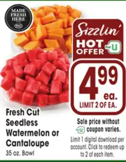 Jewel-Osco Fresh Cut Seedless Watermelon or Cantaloupe offer