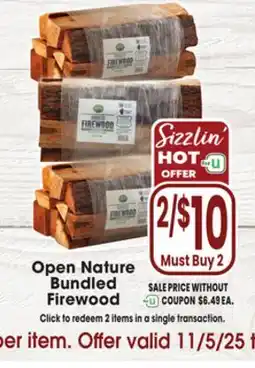 Jewel-Osco Open Nature Bundled Firewood offer