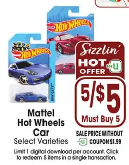 Jewel-Osco Mattel Hot Wheels Car offer