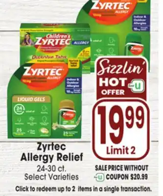 Jewel-Osco Zyrtec Allergy Relief offer