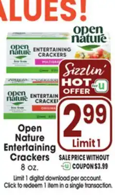 Jewel-Osco Open Nature Entertaining Crackers offer