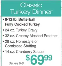 Jewel-Osco Classic Turkey Dinner offer