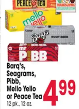 Jewel-Osco Barq's, Seagrams, Pibb, Mello Yello or Peace Tea offer