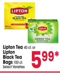 Jewel-Osco Lipton Tea 40 ct. or Lipton Black Tea Bags 100 ct offer