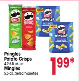 Jewel-Osco Pringles Potato Crisps 4.9-5.5 oz. or Mingles 5.5 oz offer