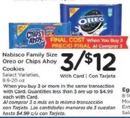 Kroger Nabisco Family Size Oreo or Chips Ahoy! Cookies offer