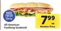 Safeway All American Footlong Sandwich offer