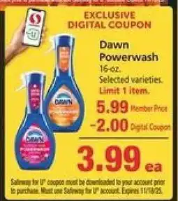Safeway Dawn Powerwash offer