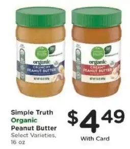 Kroger Simple Truth Organic Peanut Butter offer