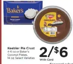 Kroger Keebler Pie Crust or Baker's Coconut Flakes offer