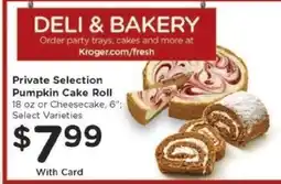Kroger Private Selection Pumpkin Cake Roll offer